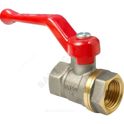 Кран шаровой латунь никель 11Б27фт1М Ду 25 Ру40 ВР полнопроходной рычаг VALFEX VF.214.NR1.100