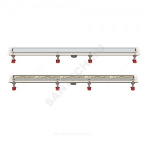 Лоток душевой с "сухим" затвором ТП-50.1 Дн 50 с решеткой под кладку плитки 1000х67 вертикальный выпуск Татполимер 101200277