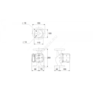 Насос циркуляционный с мокрым ротором UPS 40-100 F PN6/10 1х230В/50 Гц Grundfos 95906486