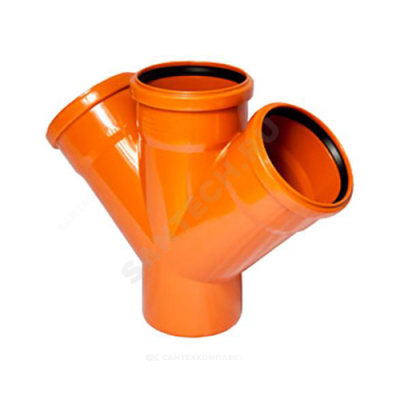 Крестовина PP-B 1-плоскостная коричневая Дн 110х110х110х87гр б/нап в/к RTP (РосТурПласт) 14602