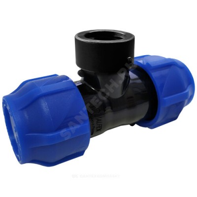 Тройник компрессионная ПЭ ВР Дн 63х1/2"х63 Ру16 VALFEX 1210016301263