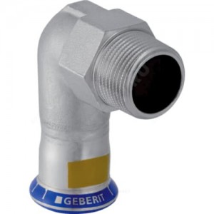 Угольник сталь нерж 90гр Дн 15х1/2" пресс/НР для газоснабжения Mapress Geberit 34149