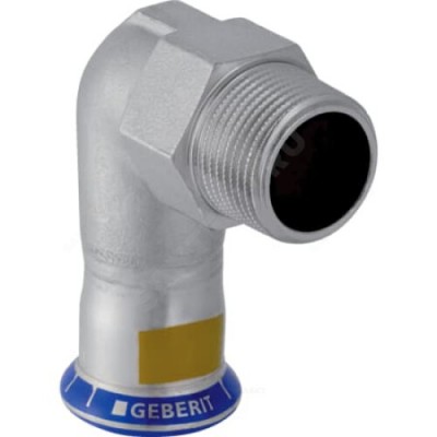 Угольник сталь нерж 90гр Дн 18х1/2" пресс/НР для газоснабжения Mapress Geberit 34150