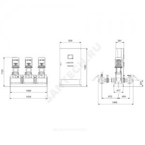 Установка пожаротушения Hydro MX-A 2/1 CR64-2-2 Grundfos 99788929
