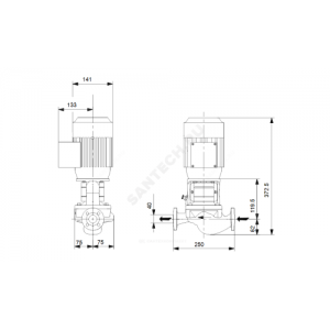 Насос ин-лайн с сухим ротором TP 40-90/2-A-F-A-BQQE PN6/10 1х220-230/240В/50 Гц Grundfos 98346609
