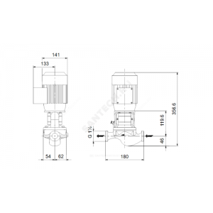 Насос ин-лайн с сухим ротором TP 25-50/2-A-O-A-BQQE PN10 1х220-240В/50 Гц Grundfos 98346587