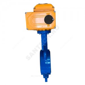 Затвор дисковый поворотный чугун Ду 100 Ру16 межфл с эл/приводом ЭП-ЧМ008 220В диск нерж манжета EPDM EURO Benarmo