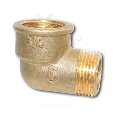 Угольник латунь Ду 20 (3/4") ВР/НР Цветлит ZW50097