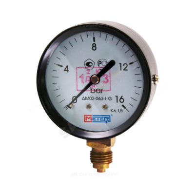Манометр ДМ02-63-1 радиальный Дк63мм 0-4 кгс/см2 G1/4" Метер