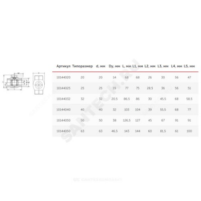 Кран PP-R шаровой белый внутренняя пайка Дн 20 VALFEX 20254020