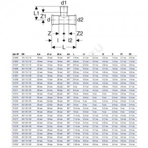 Тройник переходной сталь нерж Дн 42х28х35 пресс Mapress Geberit 31251