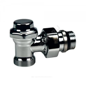 Клапан запорный для полотенцесушителей и дизайн радиаторов T29C Ду 15 Ру16 1/2"x16 НР угловой штуцер с герметичной прокладкой хром глянцевый Giacomini T29CX003