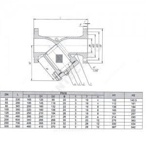 Фильтр сетчатый Y-образный чугун Ду 100 Ру16 Тмакс=300 oC фл IS16 со сливной пробкой ADL BM03B224635
