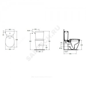 Унитаз без бачка Connect горизонт/выпуск с функцией биде без сиденья Ideal Standard E781801
