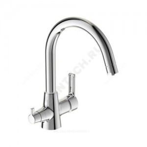 Смеситель для кухонной мойки серия UNO ручка сбоку одноручный излив с каналом для питьевой воды Vidima BA356AA