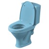 Унитаз-компакт Вест голубой нижний подвод косой выпуск 1/реж полипропилен Santeri