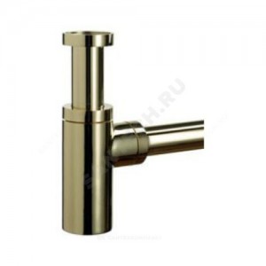 Сифон для умывальника бутылочный латунь 1 1/4"x32 с прямой трубкой 32мм золото без выпуска Орио CG-404