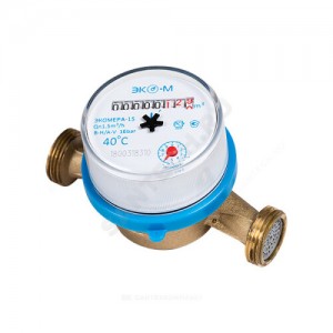 Счётчик х/в крыльчатый одноструйный Ду 15 Ру16 40С L=110мм резьба В/К ЭКОМЕРА