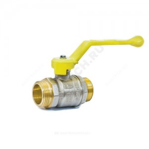 Кран шаровой латунь никель газ Pride Ду 32 Ру25 НР полнопроходной рычаг аналог 11б27п LD 47.32.Н-Н.Р .