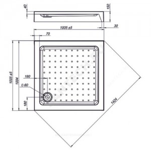 Поддон акрил квадрат Nova Square 1000х1000х150 с противоскользящим покрытием Мирсант УТ000040700