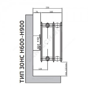 Радиатор стальной панельный Hygiene Compact HC тип 30 600х1000 Qну=2302 Вт бок/п гигиенический RAL 9016 (белый) Heaton Plus