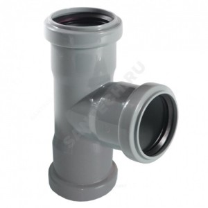 Тройник PP-H трехраструбный серый Дн 50х50х90гр б/нап в/к RTP (РосТурПласт) 21935