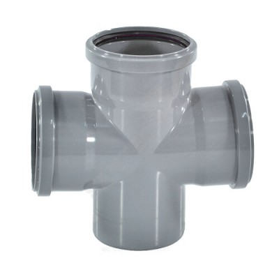 Крестовина PP-H 1-плоскостная серая Дн 110х110х110х87гр б/нап в/к RTP (РосТурПласт) 11322/