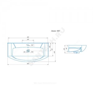 Умывальник мебельный Элеганс 105 белый Kirovit (Кировская керамика)