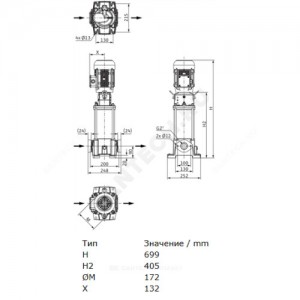 Насос многоступенчатый вертикальный HELIX FIRST V 1602-5/16/E/S/400-50 PN16 3х400В/50 Гц Wilo 4200980