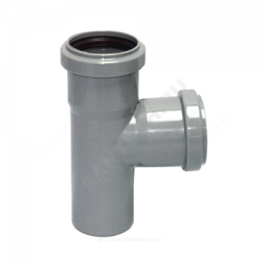 Тройник PP-H серый Дн 50х50х87гр б/нап в/к VALFEX 24050050