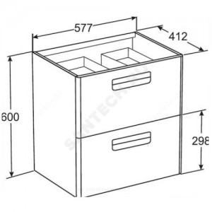 Тумба под умывальник 60 The Gap белый матовый Roca ZRU9302734
