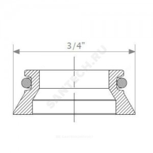 Переходник латунь R483 3/4" евроконус-плоскость Giacomini R483Y001