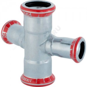 Крестовина сталь углеродистая Дн 28х15 пресс с уступом Mapress Geberit 21507