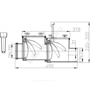 Клапан обратный канализационный коричневый Дн 110 б/нап 2камер с фиксатором,2люк HL 710.2