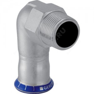 Угольник сталь нерж 90гр Дн 15х1/2" пресс/НР Mapress Geberit 33833