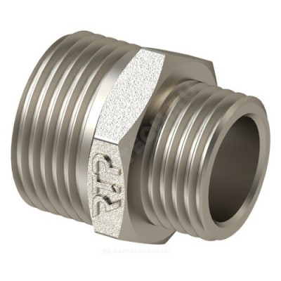 Ниппель латунь никель переходной Ду 40х32 (1 1/2"х1 1/2") НР RTP (РосТурПласт) 29285