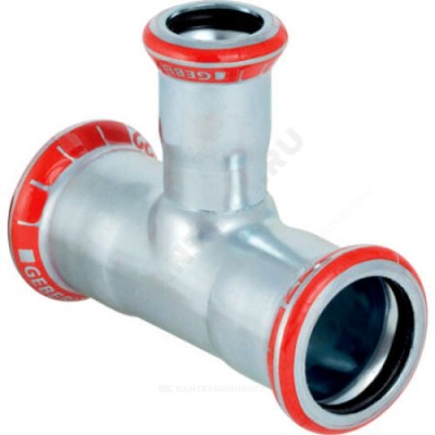 Тройник переходной сталь углеродистая Дн 22х28х22 пресс Mapress Geberit 21107