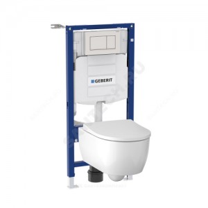 Комплект 4 в 1 Icon унитаз подвесной + инсталляция + кнопка смыва + сиденье дюропласт микролифт Geberit 500.300.01.I