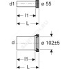 Комплект присоединительный 110мм L=185мм Geberit 152.426.46.1