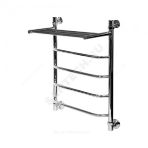 Полотенцесушитель водяной нерж сталь Лесенка Ду 25 (1") НР с полочкой 600х700мм 5П нижнее подключение в/к соединитель (1"х3/4") Уют Элит-Металл В-24-14