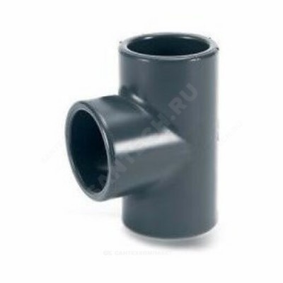 Тройник ПВХ серый под клеевое соед Дн 63х90гр Ру16 напорный EFFAST RDRTID0630