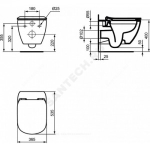 Сиденье для унитаза TESI белый матовый дюропласт микролифт Ideal Standard T3527V1