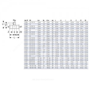 Тройник сталь нерж Дн 108х2"х108 пресс/ВР Mapress Geberit 31339