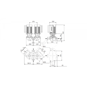 Насос ин-лайн с сухим ротором TPED 32-320/2-S A-F-A-BQQE сдвоенный 3х380-500В/50 Гц Grundfos 99133593