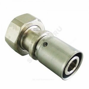 Муфта МП бронза/нерж никель пресс Дн 16х2,0х3/4" с накидной гайкой Cofit P Oventrop 1512163