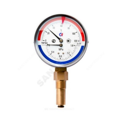 Термоманометр ТМТБ-31Р.2 радиальный Дк80 0,6МПа L=64мм G1/2" 120С Росма 00000002341