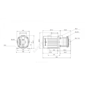 Насос многоступенчатый горизонтальный CM-A 5-3 AQQE PN10 1х220-240В/50 Гц Grundfos 96807030