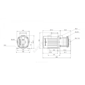 Насос многоступенчатый горизонтальный CM-A 5-2 AQQE PN10 3х220-240/380-415В/50 Гц Grundfos 96807031