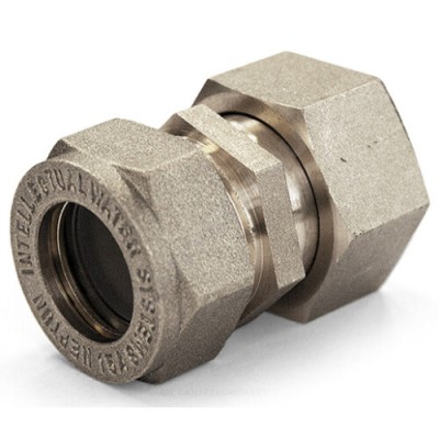 Муфта латунь никель Ду 15х3/4" ЕК обжим/ВР для нержавеющих труб STAHLMANN SSFL1503/4BEFE