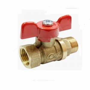 Кран шаровой латунь 11Б27фт1М Ду 15 Ру40 ВР/НР полнопроходной бабочка VALFEX VF.218.LB1.012